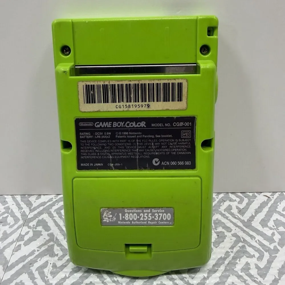 Nintendo Game Boy Color CGB-001 Kiwi Green System Handheld Console Tested/works